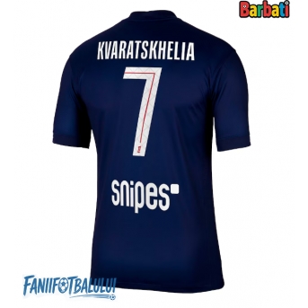 Paris Saint-Germain Khvicha Kvaratskhelia #7 Tricou Fotbal Replică 2025-26 Barbati Acasa